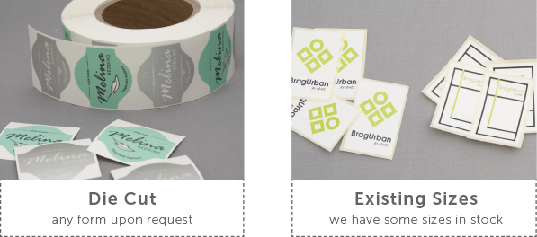 Self-adhesive labels sizes