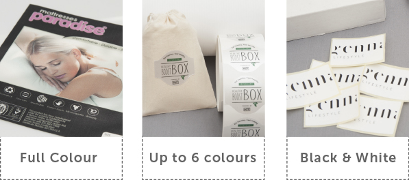 Self-adhesive labels print options