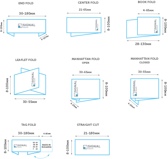 Cut and Fold Options for Fabric Labels