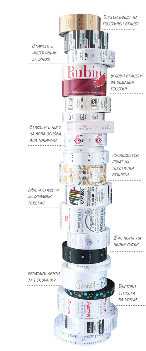 печатани текстилни етикети