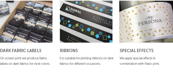 Products printed on screen print