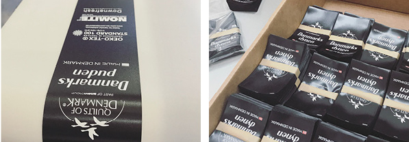 Printed black satin labels