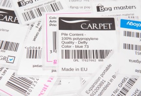 Polypropylene labels on white backing