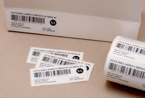 Size labels with barcodes