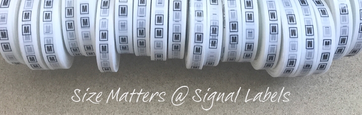Ways to put the size on your labels. Inspiration on layouts! Size charts for clothing & home textiles