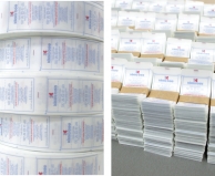 Printed Fabric Labels on Rolls and cut
