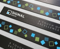 Black printed satin ribbons
